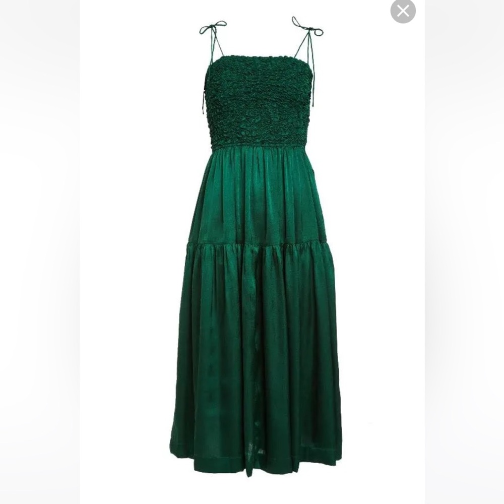 Love the Label Emerald Satin Maxi-dress